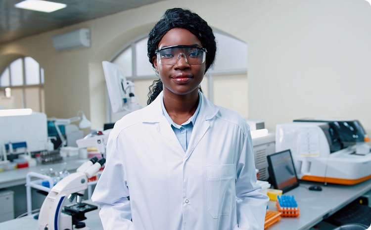 Image of a scientist in a lab